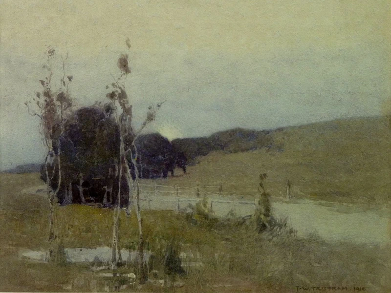 1870-John William Tristram - Pastorale, 1916